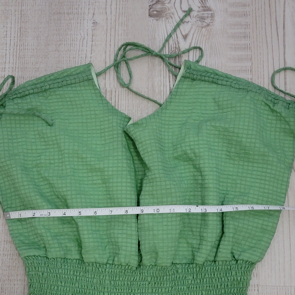 NWT Entro Green Gingham Maxi Dress Small Cottagecore Prairie - Picture 2 of 10